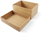 BAMOTTO CRAFTBAMBOO 2-Piece Bamboo Storage Box Set Stackable Organizer by BAMOTTOCRAFTBAMBOO