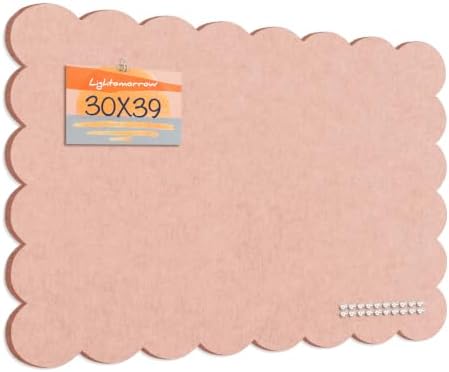 Scalloped Bulletin Board 40x30 inches, Decorative Felt Pin Board for Wall by Lightomorrow
