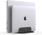 JOKItech Dual Aluminum Vertical Laptop Stand Organizer, Sturdy Notebook Computer Holder Stand Compatible with New Liquid Retina XDR Apple MacBook Air/Pro/Neo, Mac mini & iPad Pro - Black - Image 6