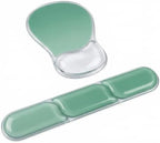 AUPET Ergonomic Gel Mouse Pad and Keyboard Wrist Rest Set, Crystal Gel Cushion Support, PU Base, Smooth Tracking Surface, Easy to Clean Desk Accessories for Office Home Laptop (Gradient Mint Green) by AUPET