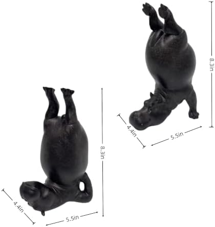 Resin Hippo Bookends Set of 2 for Bookshelf Office Desk Living Room Decor - Image 2