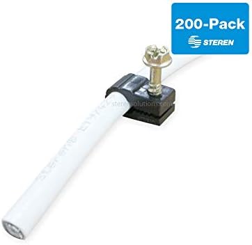 STEREN Coaxial Cable Clips - Cable Holder - Siding Clips for Hanging - Cord Holder for Desk - Cable Clamps - Cord Clip - Wire Organizer Clips - Tv Mount Screws (Black, 200 Count - Single Screw) - Image 6