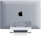 SODI Vertical Laptop Stand for Desk, Gravity Auto Lock Vertical MacBook Stand, Aluminum Laptop Vertical Dock Stand Holder Compatible with MacBook Pro, MacBook Air, Silver by SODI