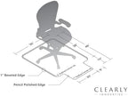 Tempered Glass Chair Mat with Lip for Carpet, 36" x 48" Tabbed, Clear - Image 2