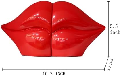 Unique Red Lips Decorative Bookends for Home Office Shelves Decor - Image 3