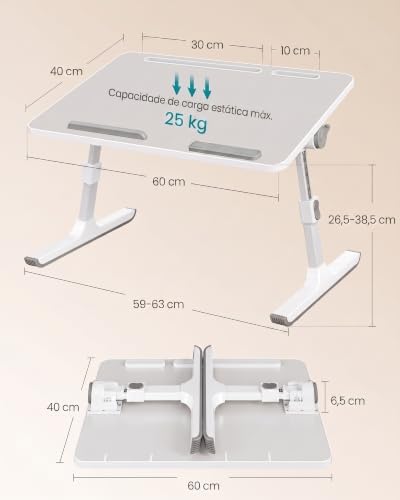 SONGMICS Laptop Bed Desk, Adjustable Lap Desk for Bed with 8 Heights - Image 5
