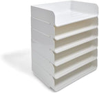TRU RED Side-Load Stackable Plastic Letter Tray, White - Image 3