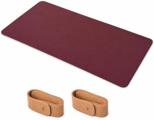 Double-Sided Desk Mat, 2.5mm Composite, Burgundy+Cork, 90x45cm, w/Strap by Unknown
