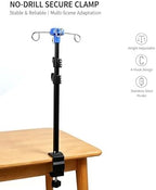 Adjustable Desk IV Pole, 16-31 Inch Clamp-On Stand with 4 Hooks - Image 3