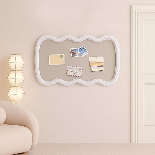 Wonderjune Linen Display Pinboard, Wavy, 24" X 36", Cream White - Image 3