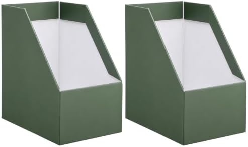 4 Pack Heavy Duty Extra Large Cardboard Magazine Holder 10.6x7.5x12 by Svaldo