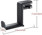 Headphone Stand PC Gaming Headset Headphone Hook Holder Hanger Mount, Under Desk Design Headphones Stand with Adjustable and Rotating Arm Clamp, Built in Cable Clip Organizer Headset Headphone Hook - Image 2