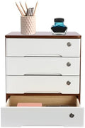Wooden Desk Organizer with Lockable Drawers, 4-Tier Countertop Storage Cabinet File Cabinet Jewelry Organizer Home Office Supplies Organization Unit (Walnut&White-4 Lock) by LEYSRIS
