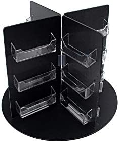 Marketing Holders Rotating Business Card Holder Clear Acrylic Black PVC Backing 24 Slot Counter Display for 3.5" x 2" Gift Cards in Retail Stores and Salons by MarketingHolders