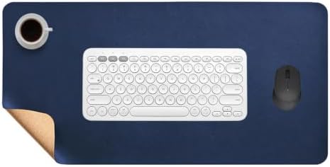 Dual-Sided Office Leather Cork Desk Mat Waterproof Non Slip Large Mouse Pad by Unknown