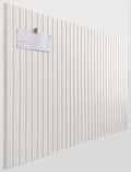 Slated Felt Bulletin Board Tiles | Cork Board Alternative for Walls | Wall Panels for Office & Home Decor | Aesthetic Pinboard & Photo Board | 12-Pack (11.8" x 11.8") with Adhesive | Beige by DesignerManufacturerofInnovativeBulletinBoardSolutionsforHomeOffice