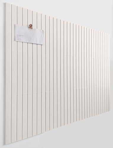 Slated Felt Bulletin Board Tiles | Cork Board Alternative for Walls | Wall Panels for Office & Home Decor | Aesthetic Pinboard & Photo Board | 12-Pack (11.8" x 11.8") with Adhesive | Beige by DesignerManufacturerofInnovativeBulletinBoardSolutionsforHomeOffice