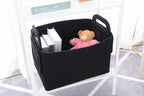 Minoisome Storage Basket Felt Storage Bin Collapsible& Convenient Box Organizer with Carry Handles for Office Bedroom Closet Babies Nursery Toys Laundry (Black, 17.9inch（L）×12.2inch（W）×11.6inch（H）) - Image 5