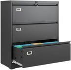 DEVAISE 3 Drawer Lateral File Cabinet for Home Office, Assembly Required by DEVAISE