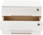 3 Drawer Wooden Desktop Storage Box with Lockable Drawers, Office Supplies Receipt File Organizer, Flat File Cabinet for Office - Image 6