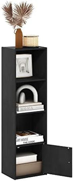 Furinno Luder Shelf Bookcase with 1 Door Storage Cabinet, Blackwood by Furinno-FitsYourSpaceFitsYourBudget