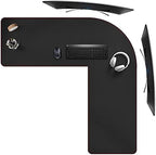 ZORESYN PU Leather L-Shaped Desk Mat, Black (47" + 47") x 15.7" by ZORESYN