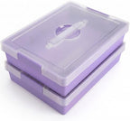 2-Pack Craft Organizers and Storage Box with Removable Tray, Portable Project Case with Handle and Lid, 2-Tier Art Supply Organizer, Document File Box for A4 Paper, Scrapbook, 5-Quart by Mickiewicz