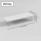 Anti-slip Monitor Stand Riser 2.16/3.34 Inch 2 Height Adjustments Clear Acrylic Stand with Clear Anti-slip Mat, Desk Accessories Screen/PC/Printer/Laptop/Mirror Riser 7.8 x 15.7 Inch (White) - Image 4