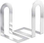 Chunful 6 Pcs Sliver Metal BookEnds Shelves, 7.5 x 5.75 x 3.5 in by Chunful