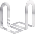 Chunful 12 Pcs Sliver Metal BookEnds Shelves, 7.5 x 5.75 x 3.5 in by Chunful