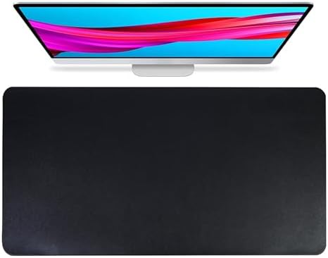 Office Cork Desk Mat Large Non-Slip Mouse Pad, Waterproof Writing Mat and Easy Clean Computer Mat, Desk Organization and Accessories(Black,120x60cm) by Unknown