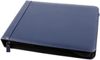 2Fold Zippered Business Checkbook Binder - 7 Ring Binder for Business Checks with Built-in Organizer and Card Case - PU Leather Portfolio for up to 600 3-Up Checks (Blue) - Image 7