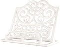 JOGREFUL Cast Iron Cookbook Stand, Kitchen Recipe Holder Scrollwork White by JOGREFUL