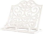 JOGREFUL Cast Iron Cookbook Stand, Kitchen Recipe Holder Scrollwork White by JOGREFUL