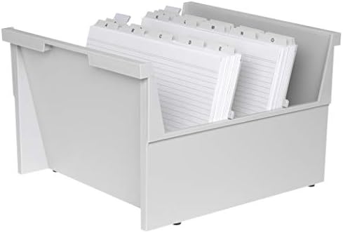 HAN 854-0-11, Suspendable Box A4 Landscape, for 1,000 Cards, with 2 Support Plates, Light-Grey - Image 2