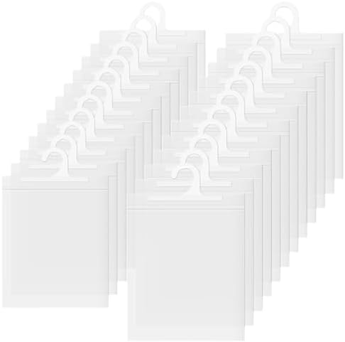 30 Pack Hanging Storage Bags, Headphone Storage Classroom Large Hook Clear Plastic Bags for Classroom Library and Pharmacy Use (8.66 * 13.77 Inches) by TOWEBOORY