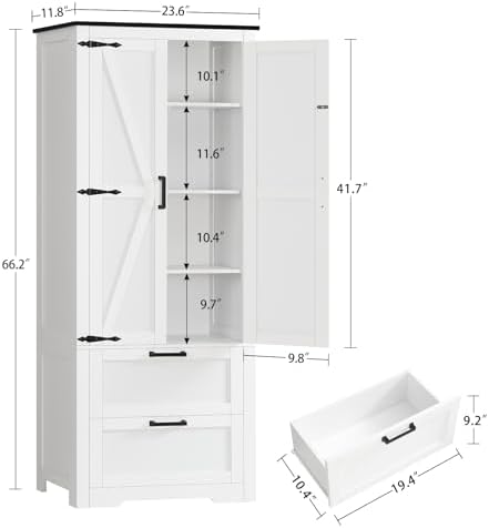 TEENFON Storage Cabinet with Doors & Adjustable Shelf - Image 3