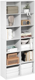 Furinno Basic Book Shelf, 12-Cube Bookshelf, Bookcase with Open Shelf, Cube Storage Organizer, 12 x 32 x 71, for Living Room, Home Office, White by Furinno-FitsYourSpaceFitsYourBudget