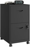 Polup 2 Drawer Rolling File Cabinet with Lock for Home Office by POLUP