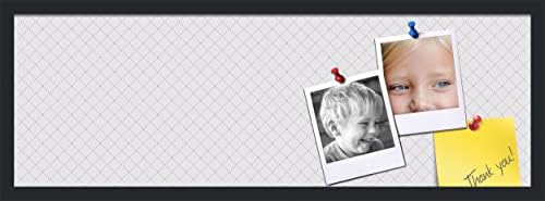 PinPix 36x12 inch Cork Bulletin Board. This Decorative Framed Pin Board Comes with Diamond Pattern in Light Grey Design and Satin Black. Ideal for Home, Office Decor or School (PinPix-524) by PinPixBulletinBoards