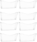 EASEPRES 8 Pack Clear Single Pocket Hanging File Organizer, Plastic Wall Mount Paper Mails Magazines Holder, Mounted Folder Bins for Office, School and Home, 13.85x3.14x6.88 inches by EASEPRES