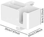 4 in 1 Desk Cup Holder Phone Pen Storage Box Hook Desktop Organizer for Headphones and Mugs, White - Image 2