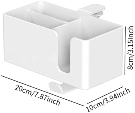 4 in 1 Desk Cup Holder Phone Pen Storage Box Hook Desktop Organizer for Headphones and Mugs, White - Image 2