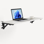 Desk Extender Tray, 30"×12" Clamp-On Arm Rest Shelf, 90° Foldable Computer Elbow Support for Office Home, Space-Saving Keyboard Mouse Tray (White) by INDUSTRIALSHELVESDESIGN