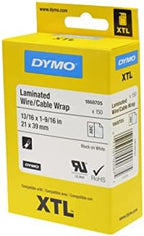 DYMO XTL Laminated Wire/Cable Wrap, 21mm x 39mm, Black on White - Image 2