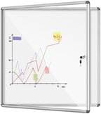 Mifuro 38"x38" Enclosed Bulletin Board, Lockable Weather-Resistant Aluminum Noticeboard for School & Office, Silver Frame w/Magentic Whiteboard by MifuroOfficeProduct
