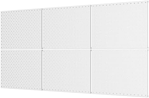 WALMANN 6-Pack 12"x16" Pegboard Panels for Garage, Tool Organizer Pegboards by WALMANN