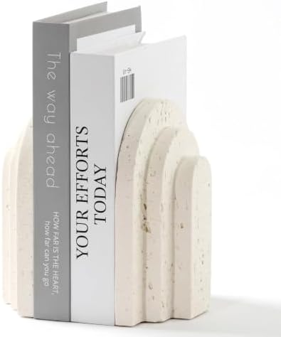 Decorative Bookends for Shelves, Heavy Duty Resin Book Stoppers for Books by AdornMyHomeEnjoyMyLife