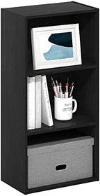 Furinno LUDER 3-Tier Book Shelf, Open Shelves Bookshelf, Blackwood by Furinno-FitsYourSpaceFitsYourBudget