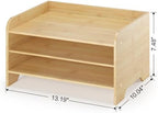 Bamboo File Organizer for Desk, Paper Tray with Pen Holder - Image 6